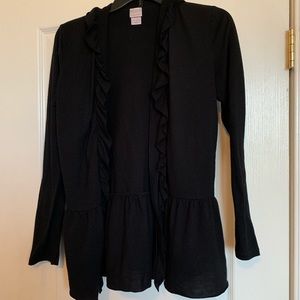 Black Ruffled Cardigan